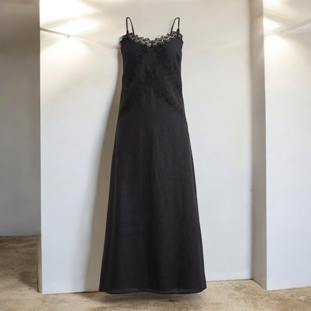 J. Crew Lace-trim slip dress in linen Size 4 - Picture 2 of 11